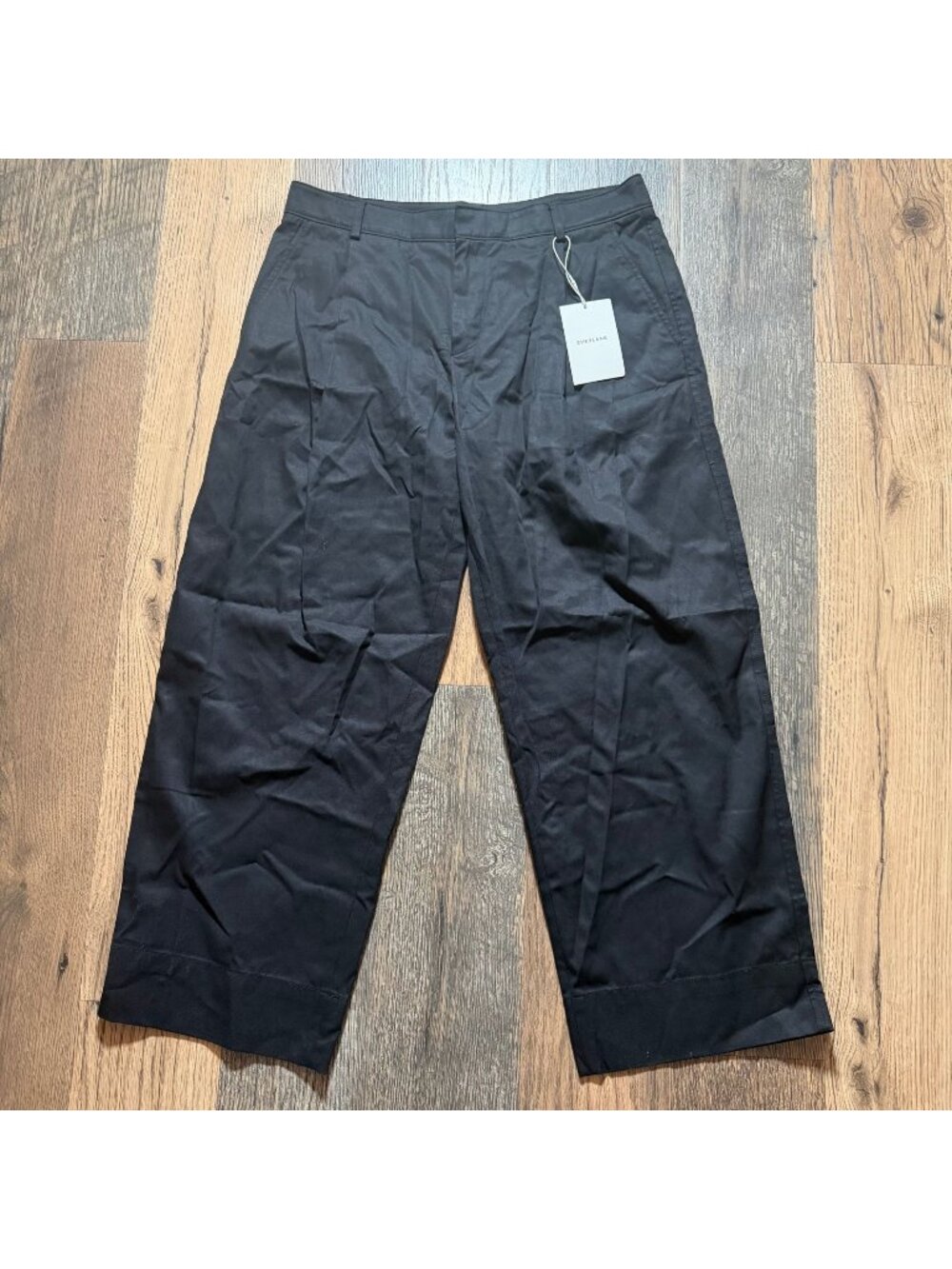 Everlane Organic Cotton Blend Relaxed Trouser Pants Women's Size 8 in Black NWT!